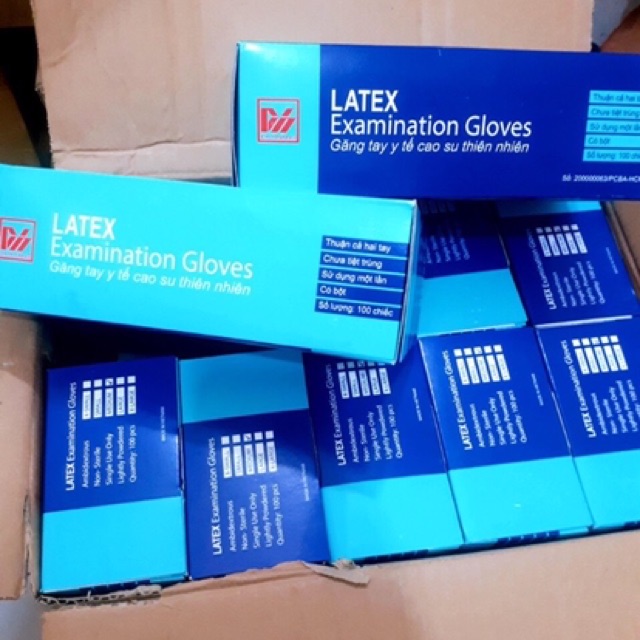 Găng Tay Y Tế Cao Su LATEX, Có Bột ( hộp 100 cái ) | BigBuy360 - bigbuy360.vn