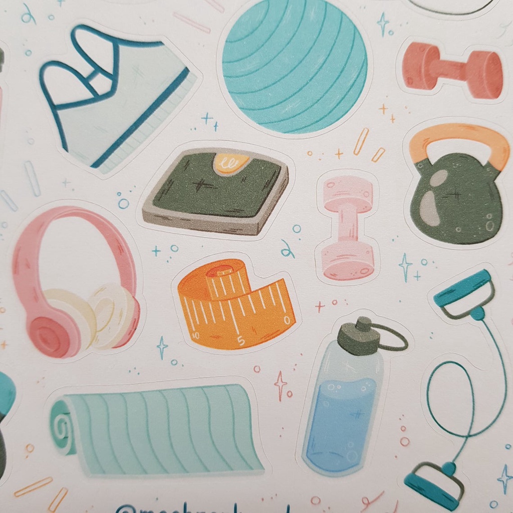 Sticker Sheet Fitness  - Chuyên dán sổ | Bullet Journal Stickers, Summer Stickers, Beach Stickers, Holiday Sticker