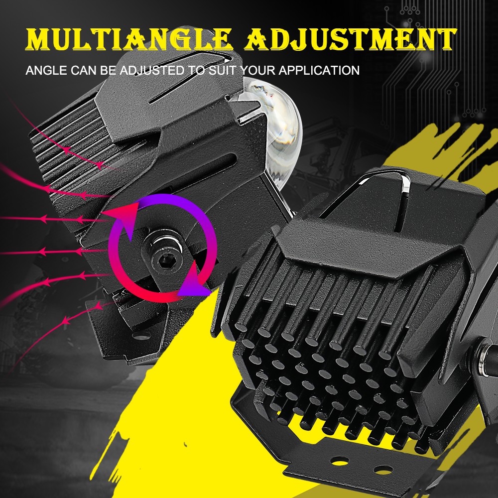 UNI-SHINE 1 cặp 3 inch vuông Led làm việc Thanh ánh sáng tại chỗ Vỏ đèn lái xe đèn Led Thanh sương mù Màu hổ phách Offroad Atv Suv Đèn pha Đèn pha 12v 24v Ánh sáng trắng Ánh sáng vàng trắng