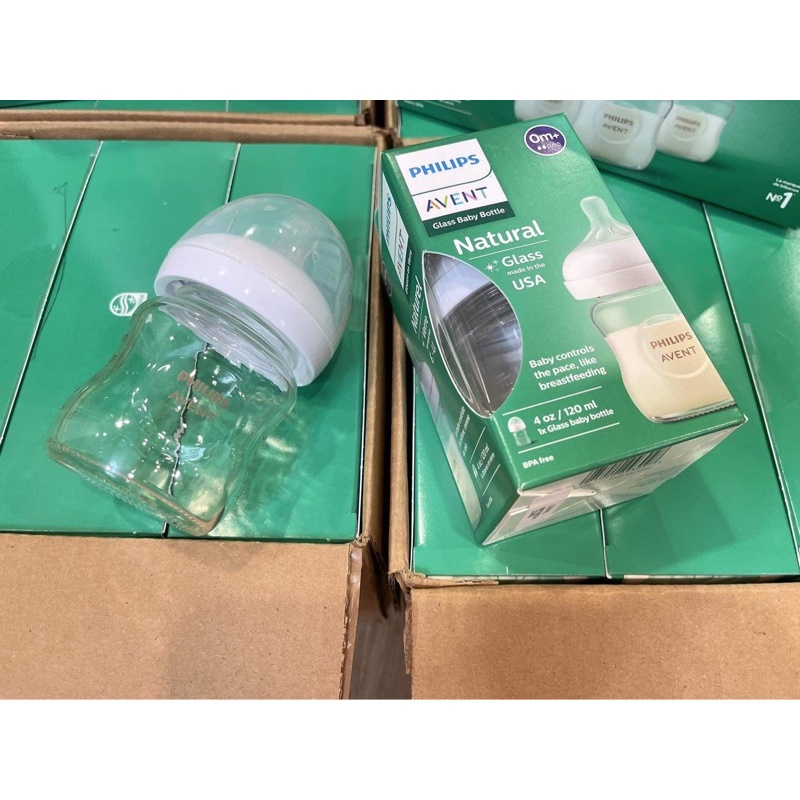 Bình sữa Avent Natural thuỷ tinh Mẫu mới 120/240ml