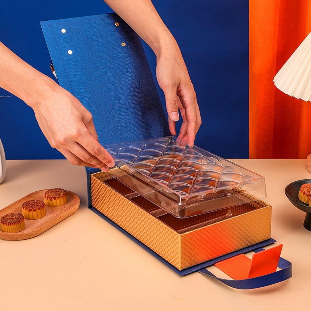 ELEGANT Hộp Đựng Bánh Ngọt 6 Ngăn DIY Sang Trọng Có Tay Cầm