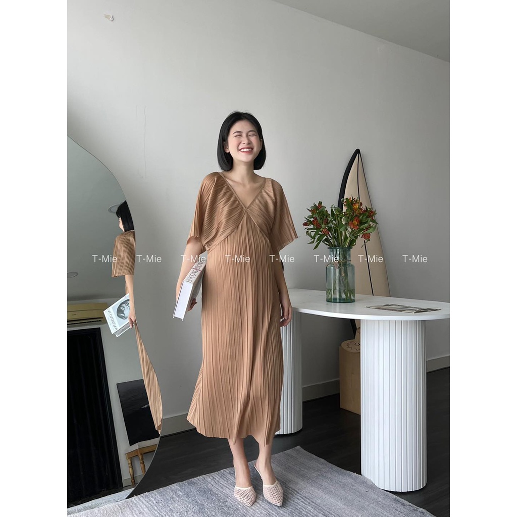T-Mie | Đầm Bầu Maxi Thiết Kế Cổ Dập Li Form Suôn Sang Trọng ,Công Sở ,Dạo Phố ,Đi Tiệc Đẹp
