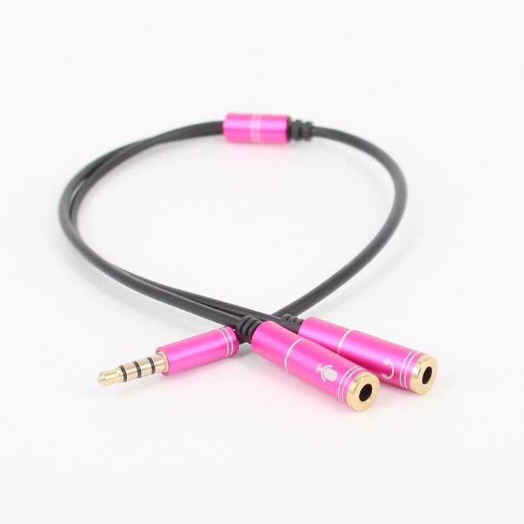 Cáp chia Audio 3.5mm ra mic và loa - Dây chia mic và loa (loại xin)