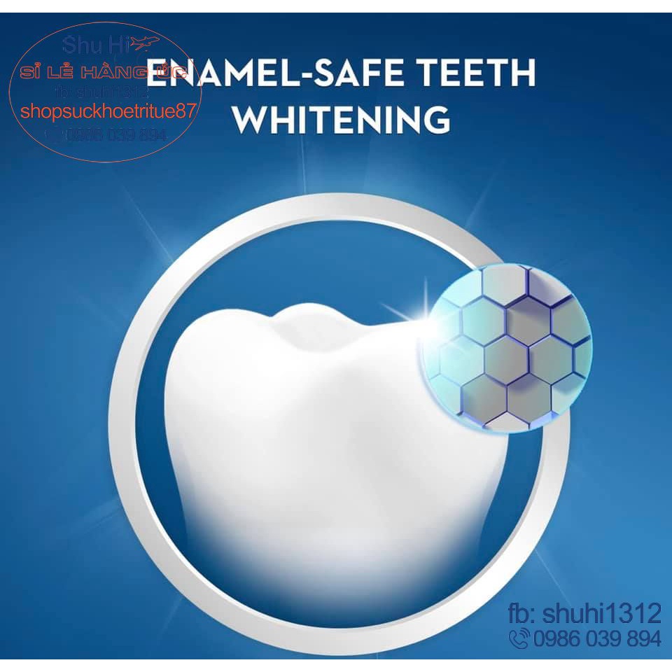 Miếng dán trắng răng oralb úc, oral b 3d white whitestrips 14 treatments 14 ngày, hộp 14 gói, 28 miếng