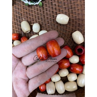 Hạt gỗ dài nhiều màu làm macrame, phụ kiện handmade