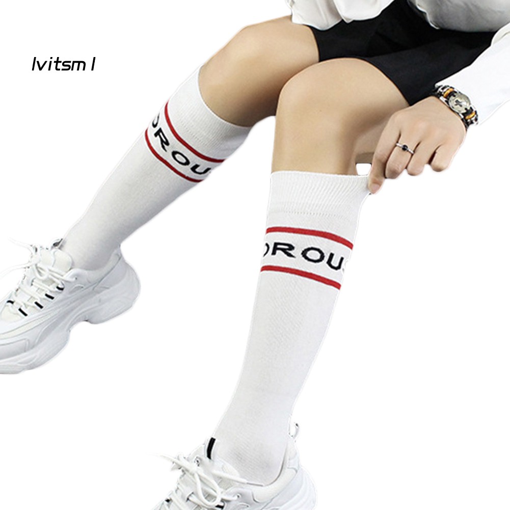 【LTM】Autumn Winter Women Stripes Letters Elastic Middle Tube Socks Warm Stockings | BigBuy360 - bigbuy360.vn