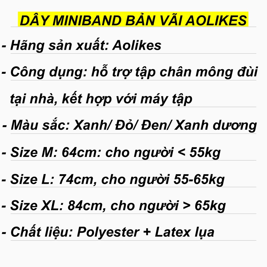 Dây Đàn Hồi Kháng Lực Aolikes Bản To Không Bị Xoắn Khi Tập