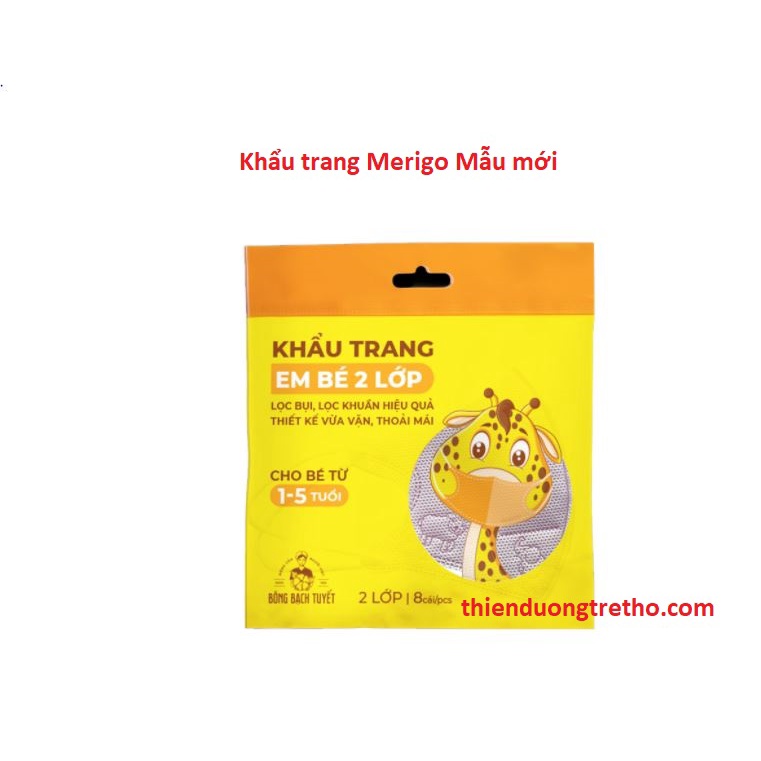 Khẩu trang Merigo trẻ em Gói 8 chiếc- Chính hãng Bông Bạch Tuyết