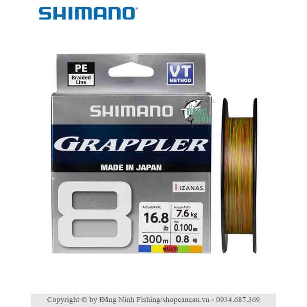 Dây câu PE x8 Shimano Grappler - Hàng chính hãng Made in Japan