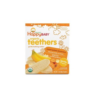 Hộp 24 cái Bánh xốp hữu cơ Happy Baby teethers Gentle Teething Wafers 48g