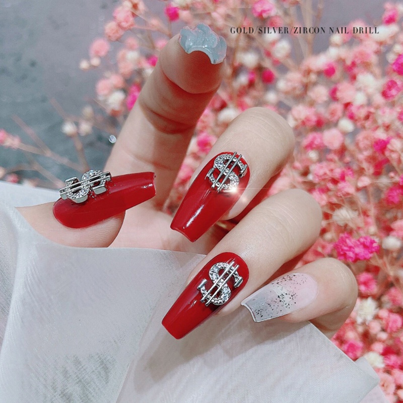 Phụ Kiện Trang Trí Móng Nghệ Thuật Hình Đồng Đô La Đính Đá Xinh Xắn