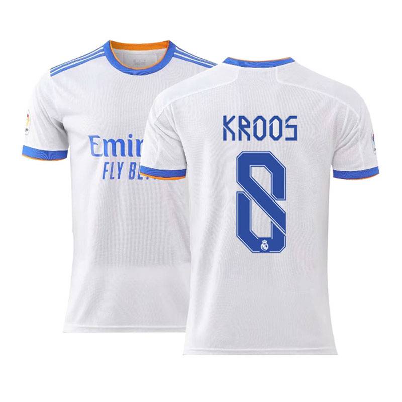New 2021-22 La Liga Real Madrid F.C. Áo Thun Thể Thao In Logo Đội Benzema Kroos
