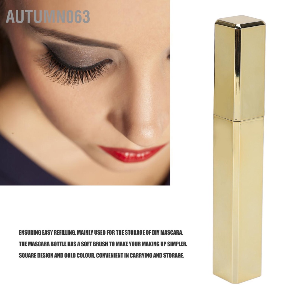 5 cái Ống Mascara Rỗng Lông Mi Vuông Chai Hộp Vàng 10g Bộ Kit cho DIY Autumn063