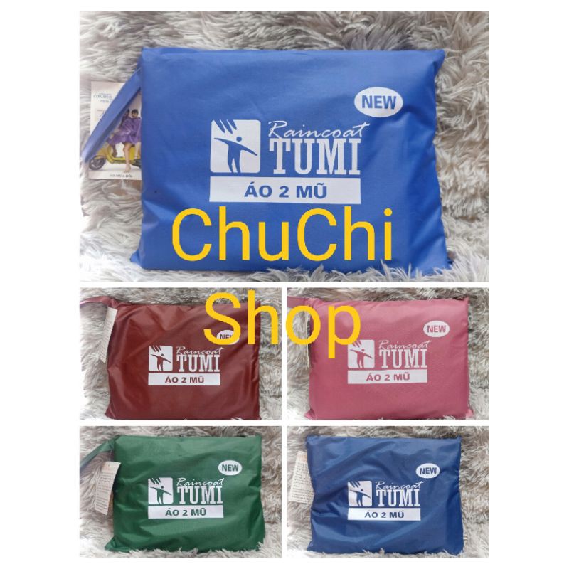 Áo mưa 2 mũ cánh dơi Tumi siêu nhẹ, raincoat