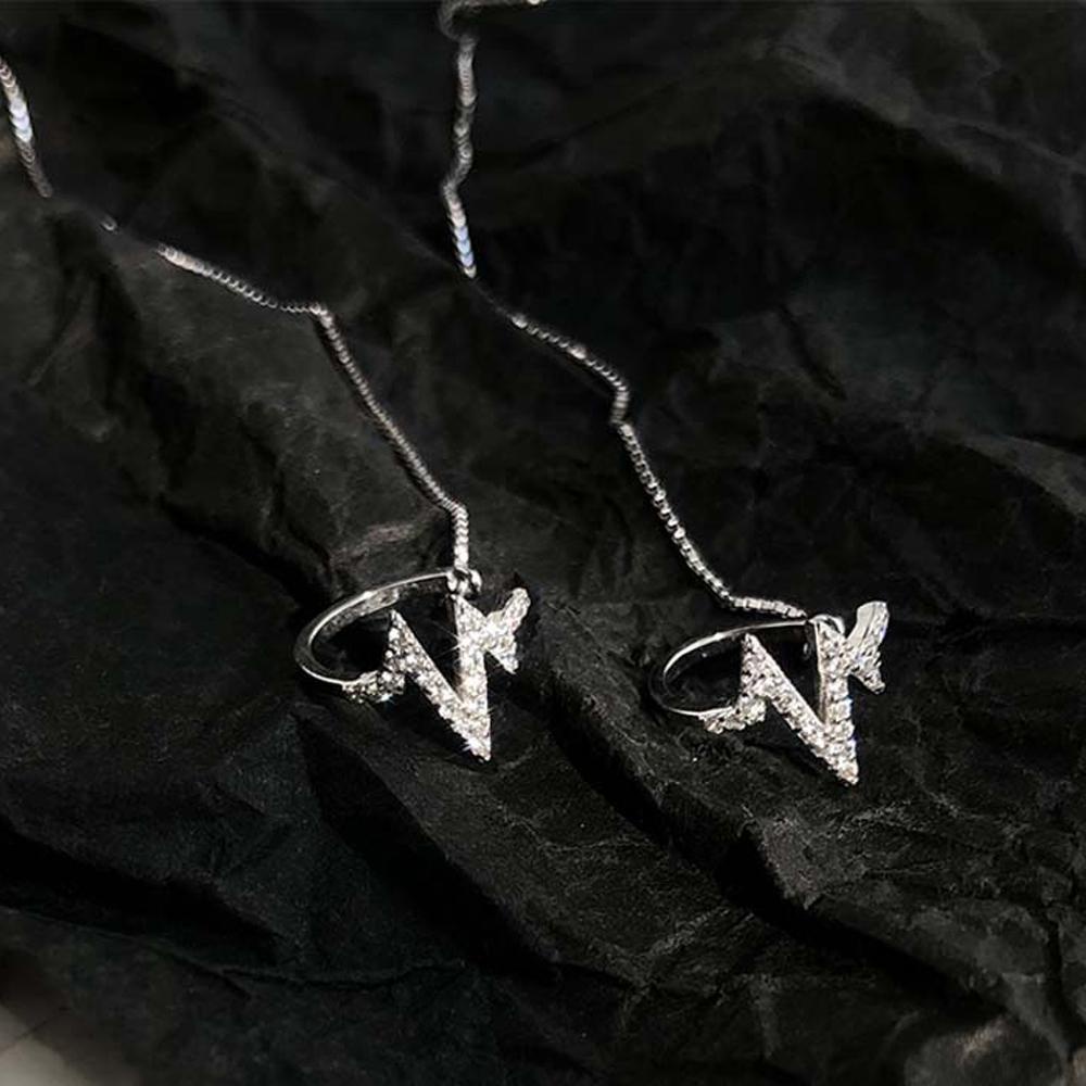 Khuyên Kẹp Vành Tai Dáng Dài Họa Tiết Hình Học Thời Trang Hàn Quốc Cho Nữ