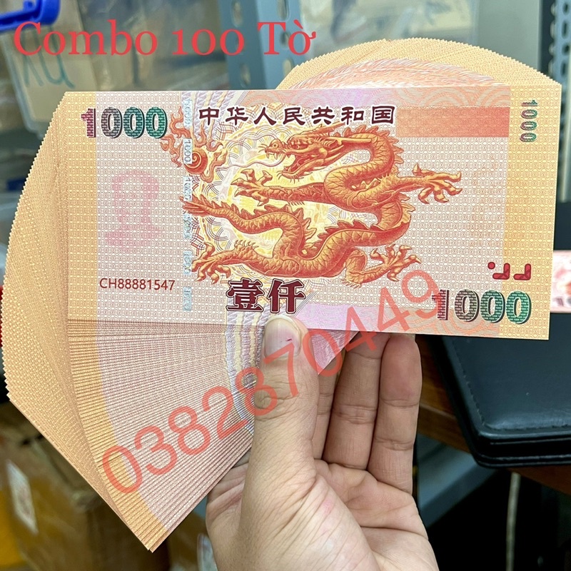 100 Tờ Tiền Con Rồng Hongkong Lưu Niệm - Phong Thuỷ May Mắn - Có Chỉ Bảo An