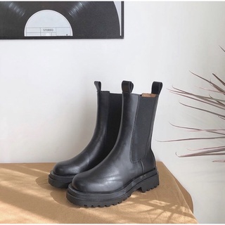Giày Boot Nữ Cổ Cao MinGo Full Box, Giày Bốt Nữ Cổ Cao Mẫu Boot Chelsea cao cấp Onfeet KQ97- Tiệm Giày Boot