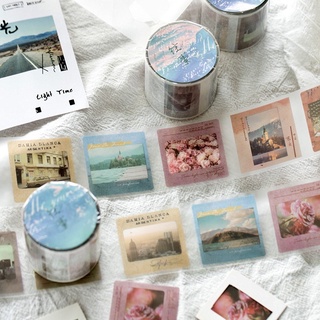 Cuộn sticker ảnh phong cách, trang trí sổ vintage