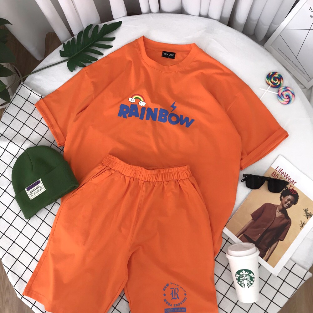 [Mã SKAMA06 giảm 8% TỐI ĐA 50K đơn250K] Set bộ oversize Rainbow, JACKLANE, Set bộ cộc tay Unisex Jack Lane | BigBuy360 - bigbuy360.vn