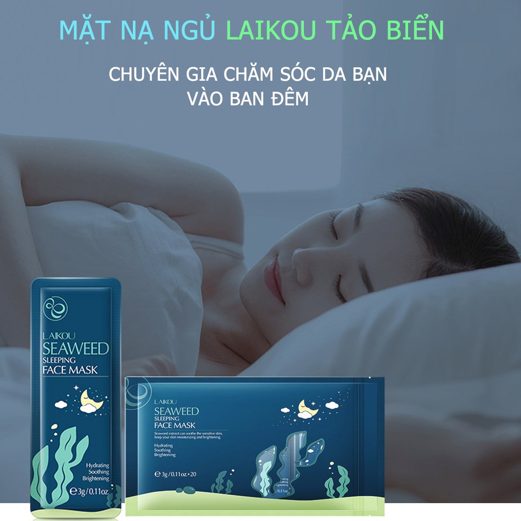 Mặt Nạ Ngủ Tảo Biển LaiKou Bịch 20 Gói Nhỏ Chính Hãng