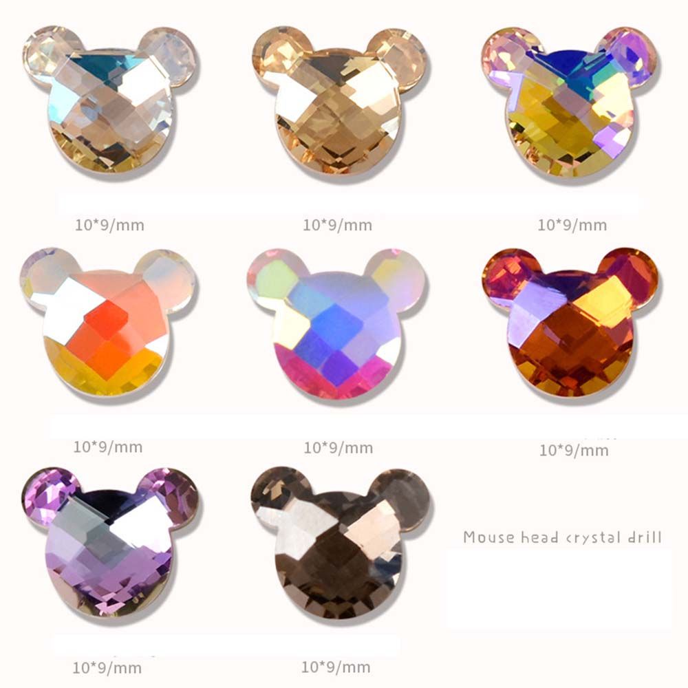 [Hàng mới về] Phụ kiện trang trí móng nghệ thuật hình chuột mickey 3d nhiều màu lấp lánh sang trọng diy