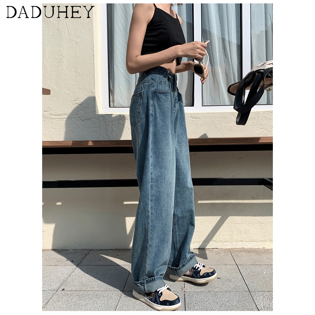 Quần jean ống rộng phong cách năng động cho nữ