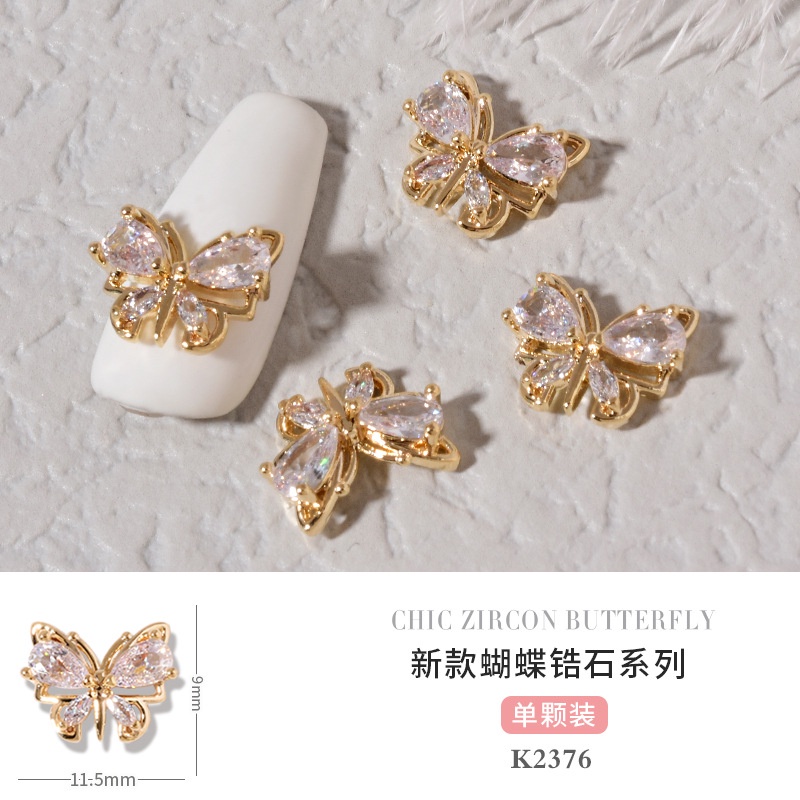 Phụ Kiện Dây Xích Kim Loại Đính Đá Zircon Trang Trí Móng Tay Nghệ Thuật