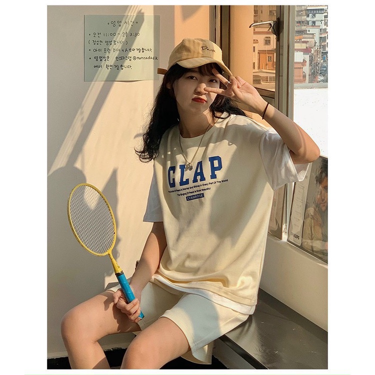 Bộ Đùi Nam Nữ Unisex Clap Bộ Đùi Tay Lỡ  Dày Mịn Thoáng Mát Thiết Kế  Kiểu Dáng Năng Động  Form Rộng