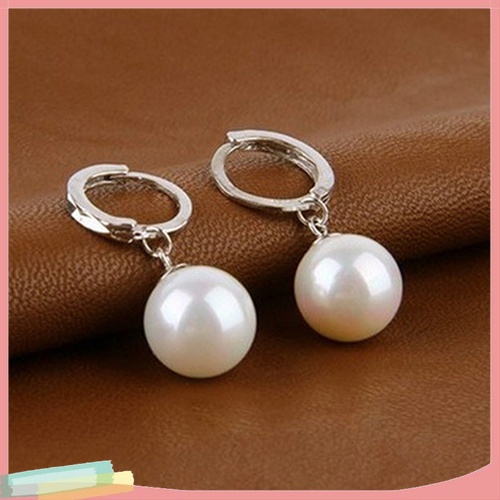 Đôi Khuyên Tai HìNh VòNg TròN PhốI HạT NgọC Trai Giả ThờI Trang Cho Nữ