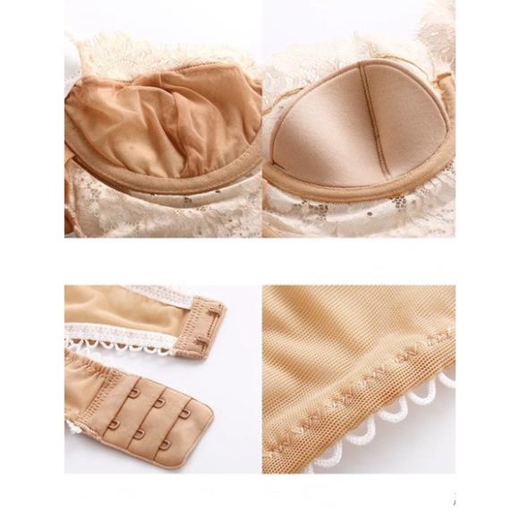 Áo Lót Nữ Ren Cradin Mỏng Có Gọng Đính Khuy Nâng Ngực Kiểu Dáng Xuyên Thấu Hàng Cao Cấp 3300