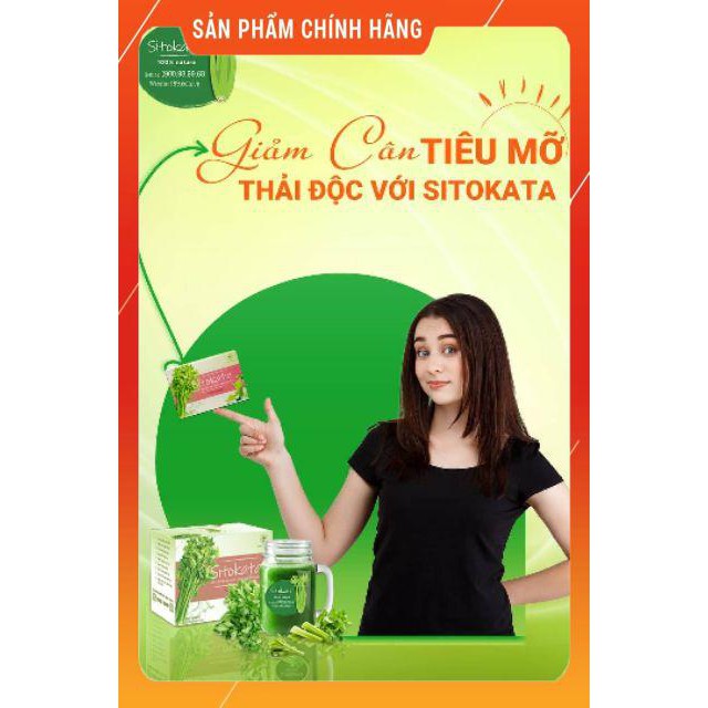 Bột cần tây Sitokata chính hãng (1 hộp 20 gói) tặng bình nước và cẩm nang