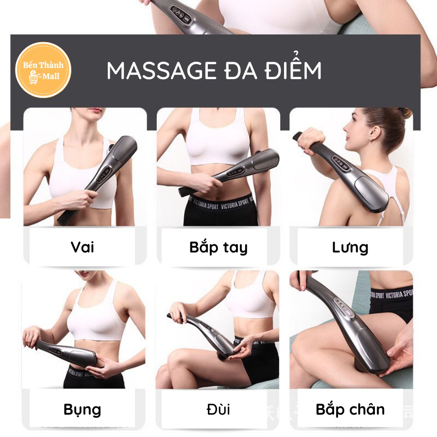 ✈️ [Freeship] MÁY MASSAGE CẦM TAY KHÔNG DÂY MOICO [6 đầu massage chuyên dụng]