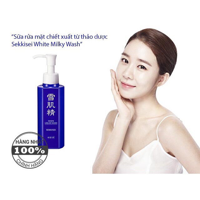 Sữa rửa mặt Kose Sekkisei White Milky Wash 140ml dưỡng ẩm trắng da