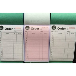 Sổ Cacbon Order (2 liên 9,5 x13cm)