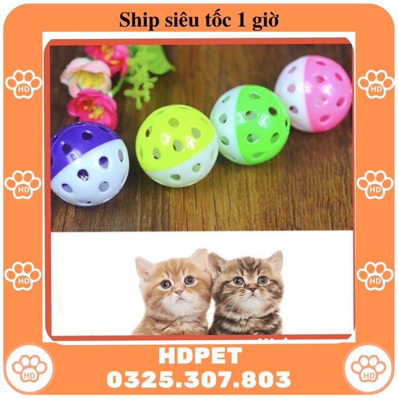 Quả bóng lục lạc đồ chơi bằng nhựa xinh xắn bắt mắt cho thú cưng, bóng cho thú cưng, chó mèo