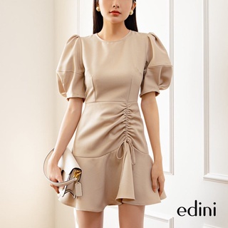 Đầm Dự Tiệc Rút Dây Tay Phồng EDINI - D1468