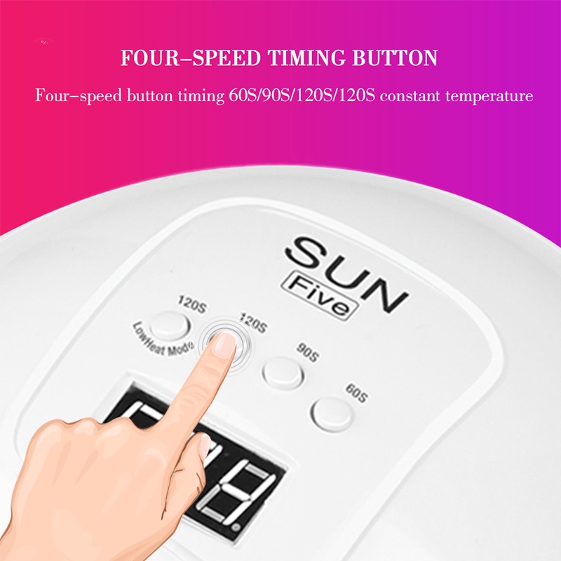 Đèn LED UV Hong Khô Sơn Móng Tay 4 Chế Độ Hẹn Giờ Tiện Dụng