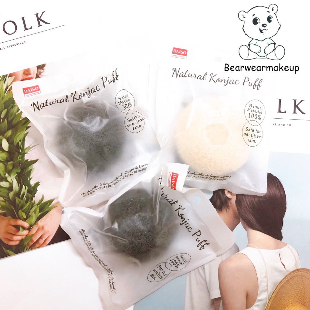 Bông rửa mặt Konjac Japan Daiso Nhật Bản | BigBuy360 - bigbuy360.vn