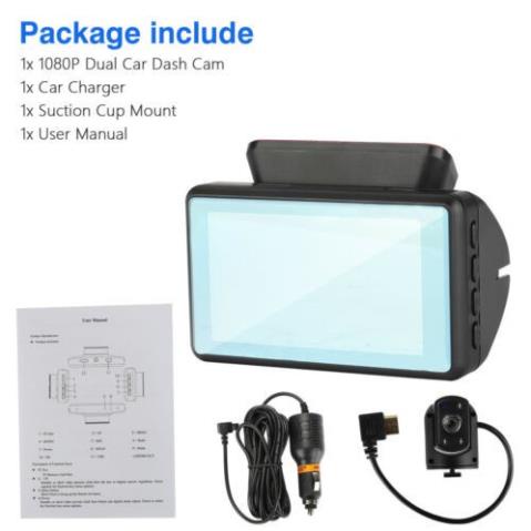 Camera Hành Trình ONTEKCO DASHCAM Ống Kính Kép 3" Ghi Hình DVR 1080P hồng ngoại ban đêm siêu sáng | BigBuy360 - bigbuy360.vn