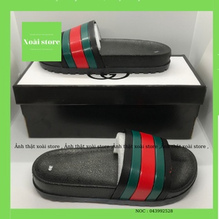 Dép nam quai ngang unisex , dép lê gucci Gc Lê Bảo Bình 3 sọc siêu bền bản cao cấp