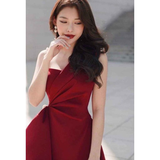(Xả Kho Giá Rẻ) Đầm Lệch Vai Quai Ngọc