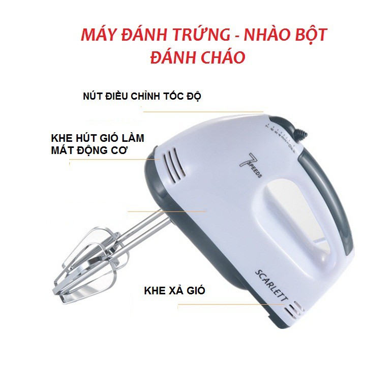 Máy đánh trứng cầm tay 7 tốc độ, công suất 180w