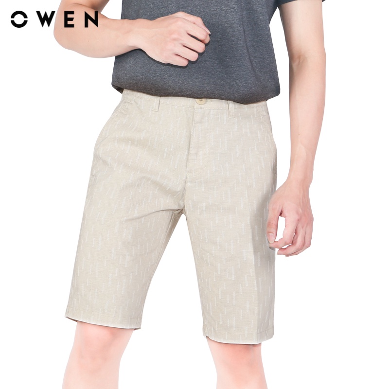 Quần short Nam Owen Slim Fit màu Be - ST22506