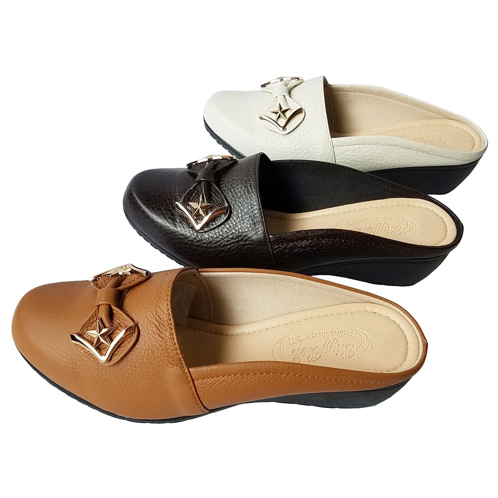 Dép Sục Nữ Da Bò Thật BIGGBEN Cao 5 Phân HKD545