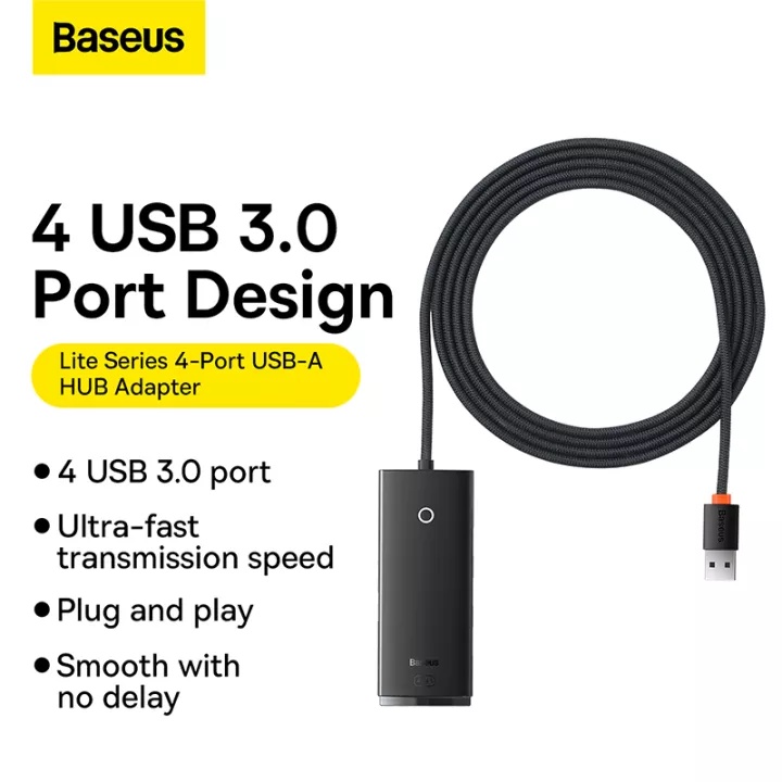 Hub chuyển 4 in 1 Baseus Lite Series 4-Port HUB Adapter