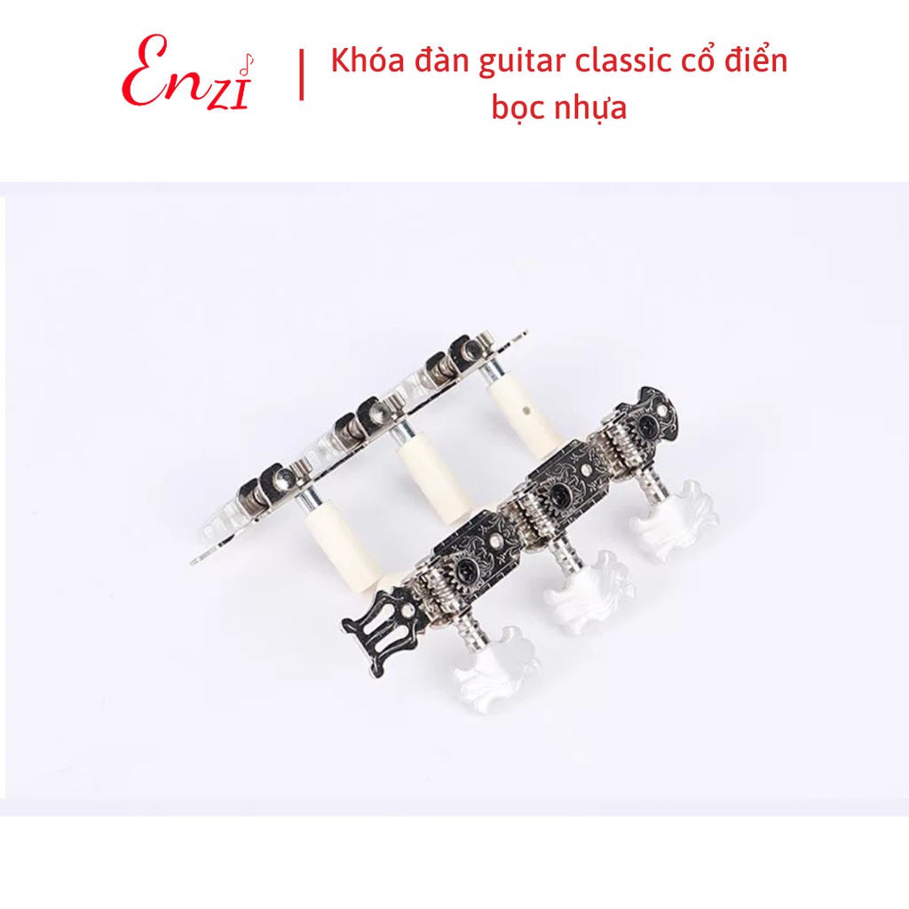 Khoá đàn guitar classic đàn cổ điển nylon có liền 2 vế kèm ốc vít thay thế Enzi