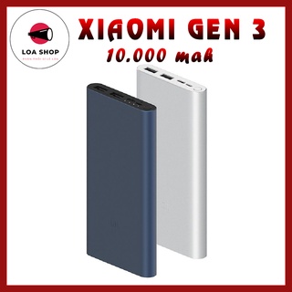 Sạc Dự Phòng Xiaomi Gen 3 Dung Lượng 10000mA -Pin Sạc Dự Phòng Chính Hãng Tặng Cáp Type C