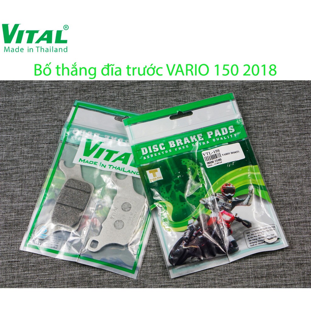 Bố thắng đĩa trước + sau Honda VARIO nhập khẩu hiệu VITAL - Má phanh xe máy, bố thắng đĩa VITAL chính hãng Thái lan