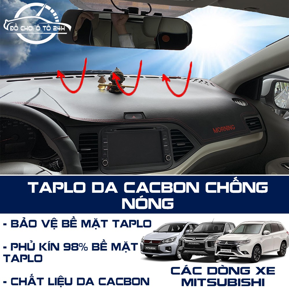 Thảm taplo ô tô da cacbon chống nắng Mitsubishi