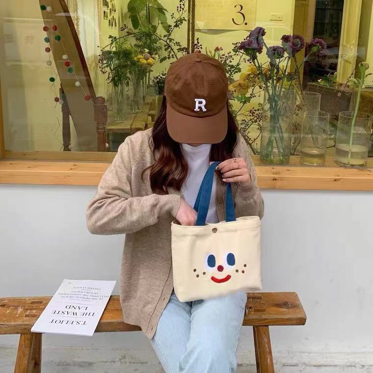 Túi Xách Vải Canvas Mini In Hoạt Hình Dễ Thương